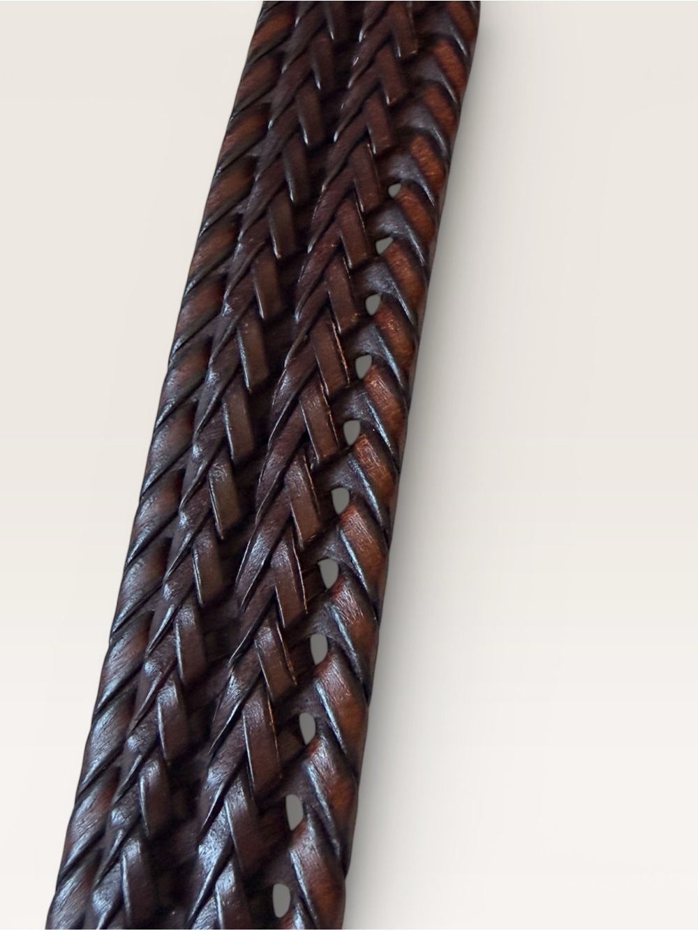 Columbia Men’s Braided Leather Belt - Dark Brown Sz 34 - Picture 6 of 10